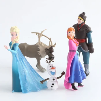 Disney Princese Skaitļi 10cm Anime PVC Rīcības Attēls Kristoff Svens Olaf Saldēti Dzimšanas dienas Rotaļlietas Bērniem Ziemassvētku Dāvanas DS04