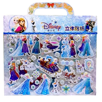 Disney princess rotaļlietas Saldēti 3D karikatūra Oriģināla anime stereoskopiskās uzlīmes Anna Aisha rīcības rotaļlietas komplekti meitenei dāvanas