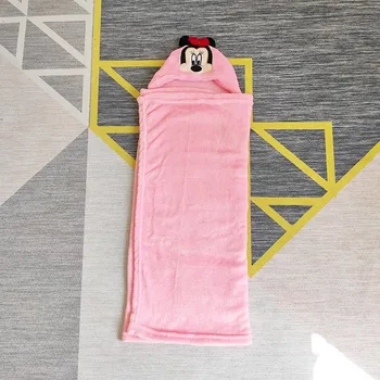 Disney Rozā Minnie Pele, Mickey mouse Super Mīksts Toddler Kapuci Swaddling Segu Mest 96x76cm