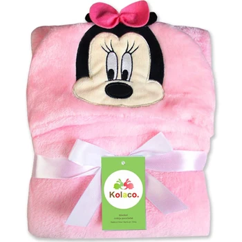 Disney Rozā Minnie Pele, Mickey mouse Super Mīksts Toddler Kapuci Swaddling Segu Mest 96x76cm