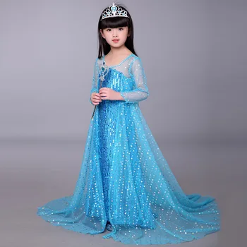 Disney Saldēti Bērniem, Princešu Kleitas Meitenēm Elsa Jauno Gadu Tērpu Halloween, Ziemassvētku Puse COS Bērnu Apģērbu Pusaudzis