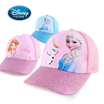 Disney Vasaras Cepures Saldēti Elza Anna Sofija Meitenes Cepures Vizuļi Meitene Beisbola Cepure Hip Hop Cepures Bērnu Cepures Pavasara Bērnu Piederumi