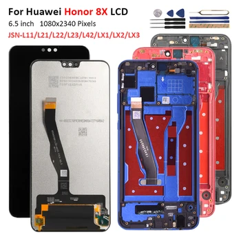Displeja Huawei Honor 8x LCD Displejs, Touch Screen Ar Rāmi Digitizer Montāža Nomaiņa Godu 8X LCD Ekrāna JSN-L22