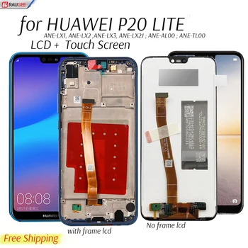 Displeja Huawei P20 P 20 Lite ANE-LX3,LX1/Nova 3e Lcd Displejs, Touch Screen Digitizer Nomaiņa Pārbaudīta Tālruņa Ekrānu
