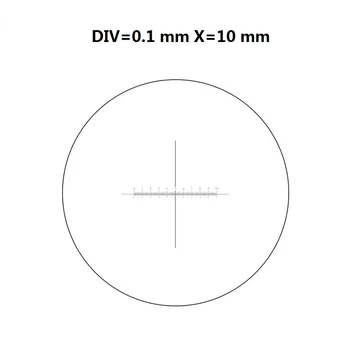 DIV 0.1 mm Mikroskopu Okulārā Mikrometru Mērīšanas Stikla Tīkliņš Mikroskopa Okulāru Tīkliņš Mikrometru Diametru 19mm 23mm 27mm