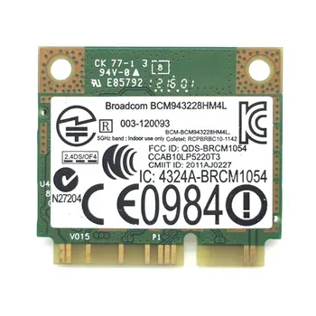 Divjoslu 300Mbps BCM943228HMB 4.0 802.11 a/b/g/n Wifi Bezvadu tīkla Kartes Pusi Mini PCI-E Grāmatiņa Wlan 2.4 Ghz 5Ghz Adapteri