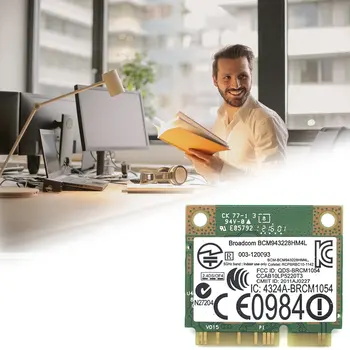 Divjoslu 300Mbps BCM943228HMB 4.0 802.11 a/b/g/n Wifi Bezvadu tīkla Kartes Pusi Mini PCI-E Grāmatiņa Wlan 2.4 Ghz 5Ghz Adapteri