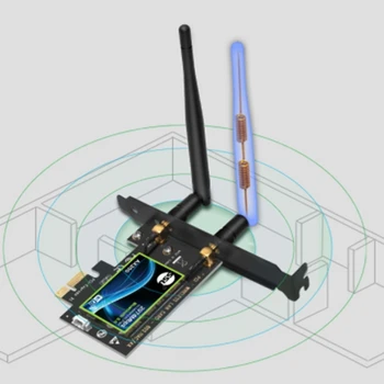 Divjoslu PCI Express WiFi Karte Gigabit Intel AX200 2.4 G/5 ghz 802.11 Ac/Ax 5.0 Bluetooth Adapteris, kas Atbalsta Tikai Window10
