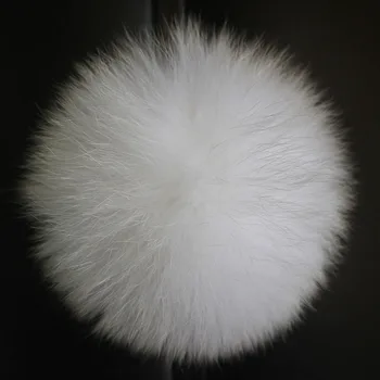 DIY 14-15cm Dabas Pelēks Melns Balts Jenots Kažokādas pompoms bumbiņas adīta Cepure klp ziemas beanies Nekustamā Fox kažokādas pompom