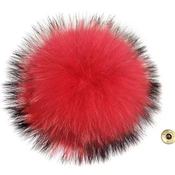 DIY 14-15cm Dabas Pelēks Melns Balts Jenots Kažokādas pompoms bumbiņas adīta Cepure klp ziemas beanies Nekustamā Fox kažokādas pompom