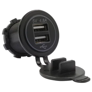 DIY 4.8 Dual USB Lādētāja Ligzda Ūdensizturīgs Strāvas Kontaktligzdas Dual USB Ātrās Uzlādes Adapteri iPhone Viedtālruņa Auto Laivu Jūras RV