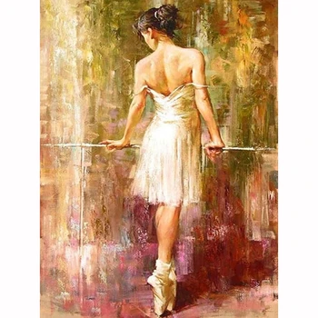 DIY 5D Dimanta Krāsošana Baleta Meitene Sveķu apļveida urbt Izšuvumi Krustdūrienā Mozaīkas Rhinestone apdare, krāsošana