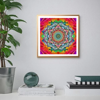 DIY 5D Dimanta Krāsošana Mandala Pilnu Kvadrātveida Kārtas Urbt Cross Stitch Dimanta Izšuvumi Ziedi Rhinestones Mākslas Mājas Apdare