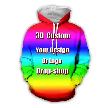 DIY Custom Pilnu drukas 3D Hoodies Radītu Dizainu Foto/Jūs Vēlaties Modeli Personalizētu Pielāgota Rāvējslēdzēju sporta Krekli lielajam rp