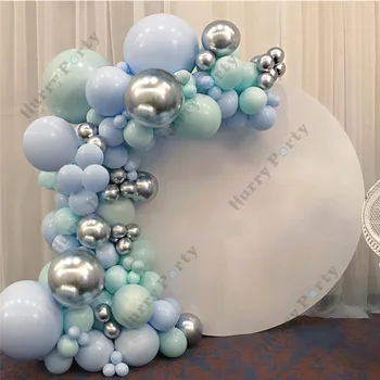 DIY Dekorēšana, Baloni, Vainags Komplektu, Balonu Arkas Macaron Zilā Skaida Chrome Kāzu Līgavas Dušas Dzimšanas dienas svinības Kid Baby Duša