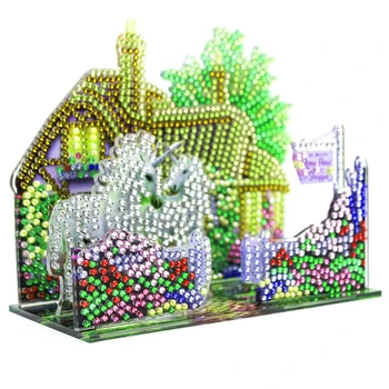 DIY Dimanta Krāsošana Eiropas Mājas Dārzā 3D Puzzle attēlu Dimanta izšuvumi Krustdūrienā Komplekti Rhinestone Arts Dekors