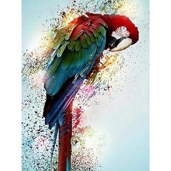DIY Dimanta Krāsošana Krāsains Papagailis Izšuvumi Mozaīkas Dzīvnieku Amatniecības Pilna Kārta Rhinestones Attēlu, Mājas Dekoru, Dāvanas, Mākslas