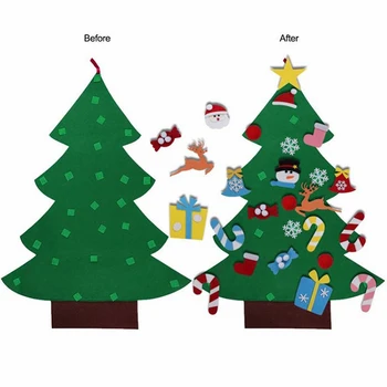 DIY Jūtama Ziemassvētku Eglīte Karājas Kulons trīsdimensiju Ziemassvētku Eglīte Klasiskās Ziemassvētku Dekori Brīvdienu Produktiem, Filca dekori