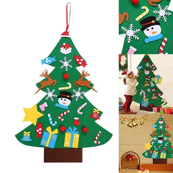 DIY Jūtama Ziemassvētku Eglīte Karājas Kulons trīsdimensiju Ziemassvētku Eglīte Klasiskās Ziemassvētku Dekori Brīvdienu Produktiem, Filca dekori