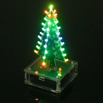 DIY Krāsains Ērtās Pieņemšanu LED Gaismas Akrila Ziemassvētku Eglīte Skaļruņi ar Mūzikas Elektronisko Mācību Komplekts Modulis Skaļrunis
