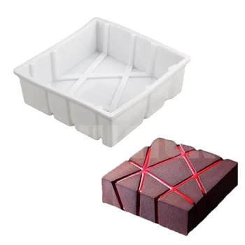 DIY Mousse Cake Silikona Veidnē Balta Silikona Cube Sarža Formas Mousse Cake Dekorēšanas Pelējuma
