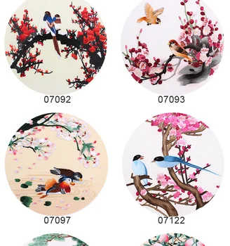 DIY Mulberry Zīds Suzhou Izšūšanas Komplekti Izdrukāt Modeļus, Rokdarbi Komplekti Iesācējiem Komplekti, Ziedi un putni, 30*30cm