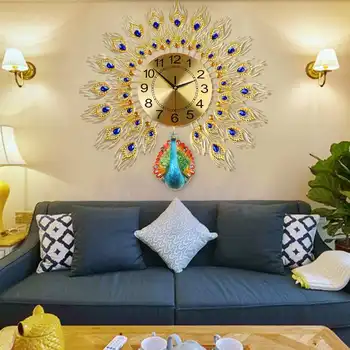 DIY Mūsdienu Eiropas Pāvs Izslēgtu Pulksteņa Mājas Dzīvojamā Istabā Sienas Pulkstenis Reklāmas 3D Reloj De Salīdzinot Modes Dekoratīvās Kvarca Pulkstenis