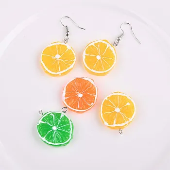 Diy piederumi vasarā svaigi spiestu apelsīnu citronu auskari auskari atslēgu piekariņi materiāls