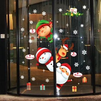 DIY Priecīgus Ziemassvētkus Sienas Uzlīmes, Vitrīna Logu Stikls Festivāls Uzlīmes Santa Murals Jaunā Gada, Ziemassvētku Rotājumi Mājās