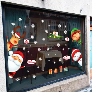 DIY Priecīgus Ziemassvētkus Sienas Uzlīmes, Vitrīna Logu Stikls Festivāls Uzlīmes Santa Murals Jaunā Gada, Ziemassvētku Rotājumi Mājās