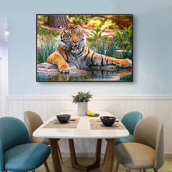 DIY Tiger 5D Dimanta Glezniecības Pilnībā Kārtas Urbt Gepards Dimanta Izšuvumi Krustdūrienā Dzīvnieku Rhinestone Mākslas Dekori Mājas Dāvanu