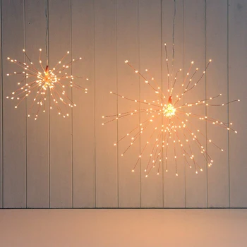 DIY uguņošanas Vara Pasaku Vainags ziemassvētku gaismas, 8 Režīmi Festivāls Karājas Starburst String Gaismas āra Gaismas Mirgošana