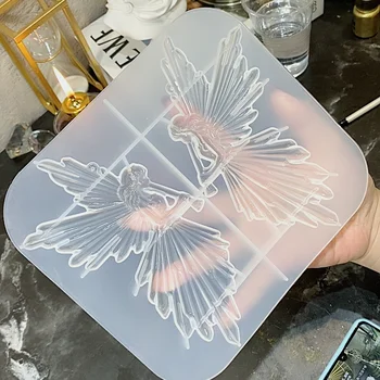 DIY UV Sveķu Pelējuma Pasaku Eņģelis ar Epoksīdsveķu Pelējuma Silikona Veidnes, lai Padarītu Rotaslietas Apdare
