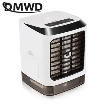 DMWD Mini Portatīvo Gaisa Kondicionētājs, gaisa mitrinātāju Gultām USB Gaisa Dzesētājs Ūdens Miglu Ventilatoru 7 Krāsas LED Gaismas Darbvirsmas Office Home