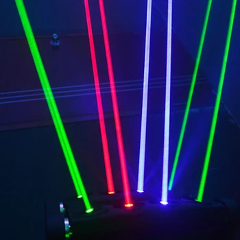 DMX skatuves apgaismojums lāzera projektoru 8 acis spider kustīgās galvas staru gaismas RGB Krāsains lāzera strobe efektu DJ Disco party gaismas