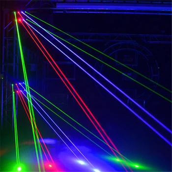 DMX skatuves apgaismojums lāzera projektoru 8 acis spider kustīgās galvas staru gaismas RGB Krāsains lāzera strobe efektu DJ Disco party gaismas