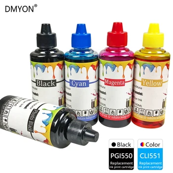 DMYON PGI550 CLI551 Tintes Uzpildes Komplekts ir Savietojams Canon PIXMA IP7250 MG5450 MG6350 MG7150 MG6450 MG5550 MX925 Printeri MX725
