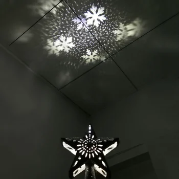 Dobi 3D Mirdzums Apgaismoja Zvaigžņu Ziemassvētku Eglīte Toppers Ar iebūvētu Rotējošas LED Sniegpārslas Projektoru Gaismas Xmas Mājas Apdare