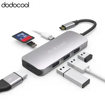Dodocool 7-in-1 Daudzfunkcionālo USB-C Hub ar 4K HD Izeja, SD/TF PD Uzlādes 3 USB 3.0 Portu MacBook MacBook Pro datorā ar USB Hub