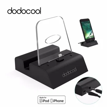 Dodocool MFi Sertificētu Tālruņa Lādētāju, Lādēšanas Doka Stacijas iphone 7 plus Darbvirsmas Dokstacijas Lādētāju ar 3,5 mm Audio iPhone