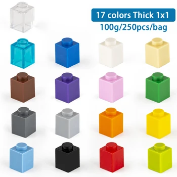 DOLLRYGA Bieza 1X1 Ēkas Blokc 3005 Lielums Complate ar Logo DIY Taras Brics 250pcs/soma 17 krāsas Apgaismības Izglītības Rotaļlieta