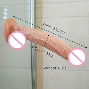 DOMI 26*4.5 cm Reāli Dick Stimulators Dzimumlocekļa Īsta Āda Jūtas Seksa Silikona Mākslīgā Dildo Sievietēm