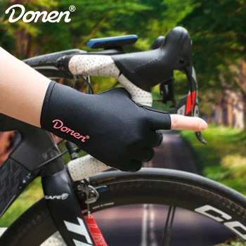 DONEN velo cimdi vīriešu pusi-pirkstu vasaras triecienu absorbcija īstermiņa pirkstu sporta velosipēds, velo cimdi kalnu velosipēds iekārtas