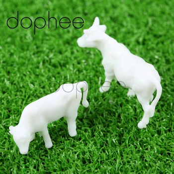 Dophee 100gab Mērogs 1:87 Unpainted Balts Plastmasas Lauksaimniecības Dzīvnieku Govis Modelis Lauksaimniecības Park Lauku Ainavas Izkārtojumu