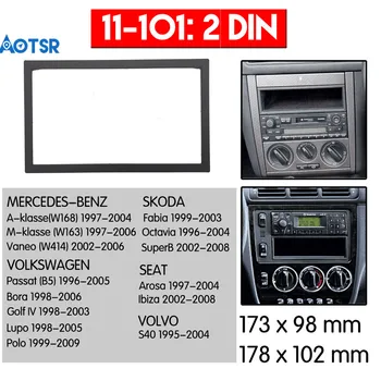Double Din Radio Fascijas par Volkswagen VW Passat B5, Bora Golf IV GPS DVD, Stereo CD Panelis Dash Mount Instalācija, Apdare Komplekts Rāmis