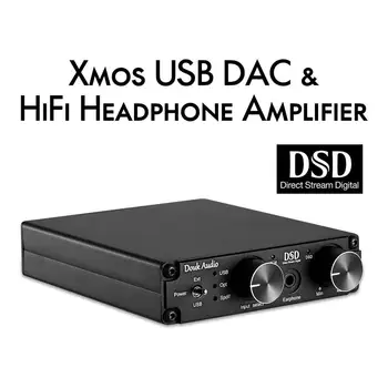 DOUK AUDIO Mini XMOS XU208 USB DAC Audio Decoder DSD256 HiFi Austiņu Pastiprinātāju, Pārveidotāju, RCA PCM384K / 32Bit