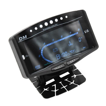 DPU 5 In 1 Auto LCD Ciparu Eļļas Spiediena Sensoru 1/8 KNL Tahometrs, Voltmetrs Ūdens Temperatūra, Degvielas tahometrs Metru Motociklu