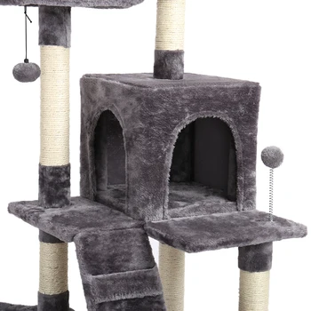 DPU Bezmaksas Piegāde 180 CM Multi-Līmeņa Kaķis Koku Lielajiem Kaķiem ar Mājīgu Laktas Stabilu Kaķu kāpšanas rāmis Kaķis nulles valdes rotaļlietas