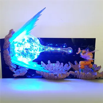 Dragon Ball Z Rīcības Attēls Son Goku Kamehameha DIY Led Gaismas Sprādziena Ainu DIY (do it yourself, Rotaļlietas, Statuetes Dragon Ball Super Goku Modelis
