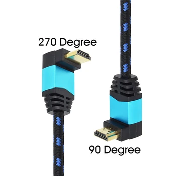 DREMAKE HDMI 90 Grādu taisnā Leņķī HDMI Vīriešu Vīriešu, HDMI Vadu, Audio un Video Kabelis Atbalsta 3D 4K HDR 1M, 2M, lai Projektoru, XBox 360